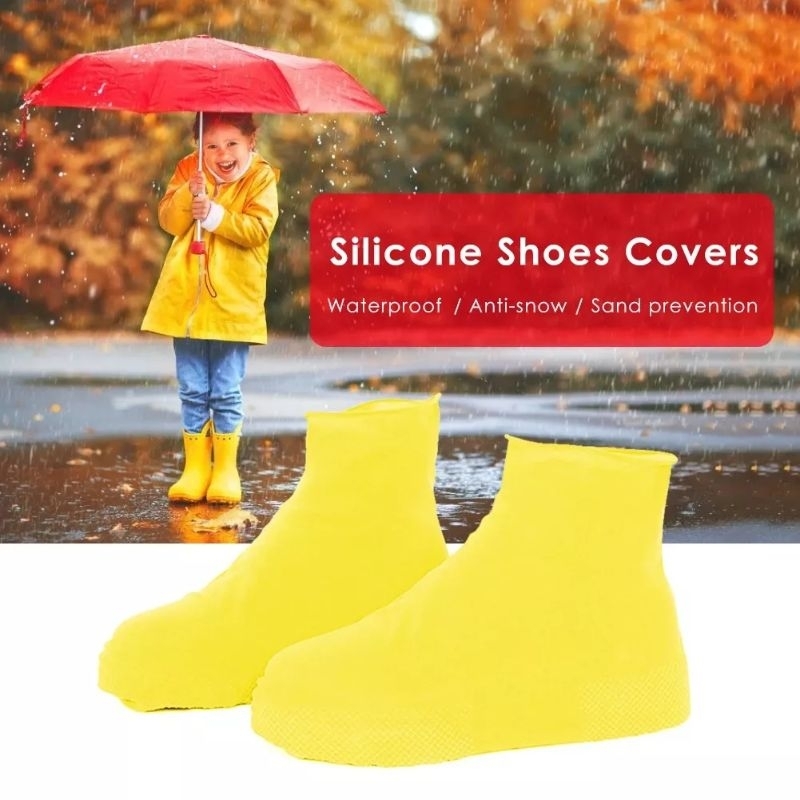 Cover Sepatu Karet Silikon Anti Air Hujan Waterproof Sarung Pelindung Sepatu