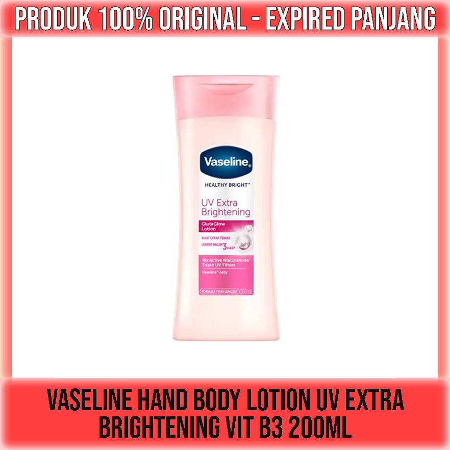 VASELINE HEALTHY BRIGHT HAND BODY LOTION UV BRIGHTENING 100ml 200ml