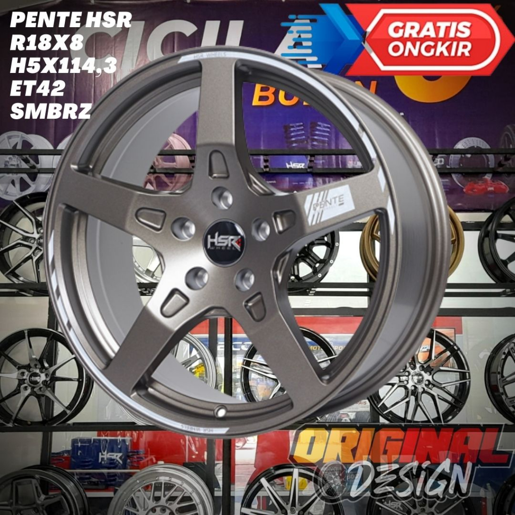 Velg Mobil Ring 18 Palang 5 HSR Pente R18 Untuk Accord , Camry , Civic