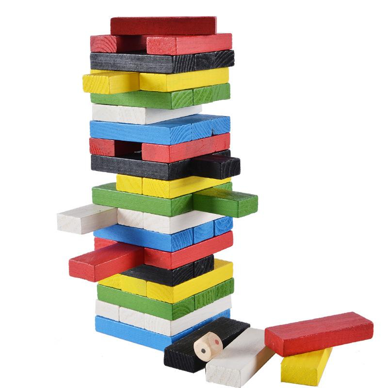 IMPOR W1SS TOYS MAINAN SUSUN BALOK JENGA BLOCKS 54 PCS UN0 BAHAN KAYU ASLI