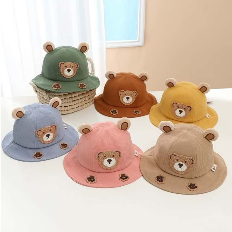 Bucket Tricolor / Boba / Bear Paw / Bucket Dot Pita Topi Kekinian Anak balita bayi perempuan laki laki tiga warna rabbit bear bucket hat baby girl baby boy unisex CBKS VC