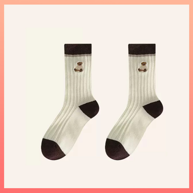 Kaos Kaki Wanita Motif Garis-garis Fashion Korea Women Sock Import Murah