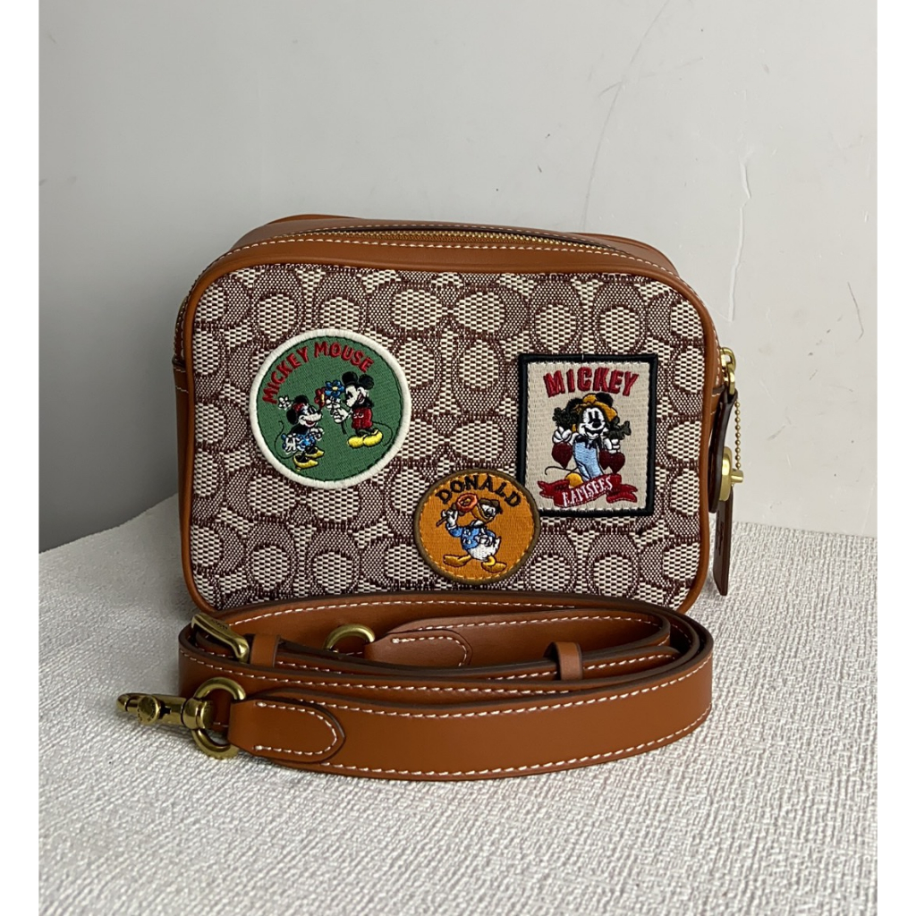 Coach Original CG968  970  Disney Co branded Series Emblem Pattern Camera Bag Shoulder Bag Camera Bag 968  xjb