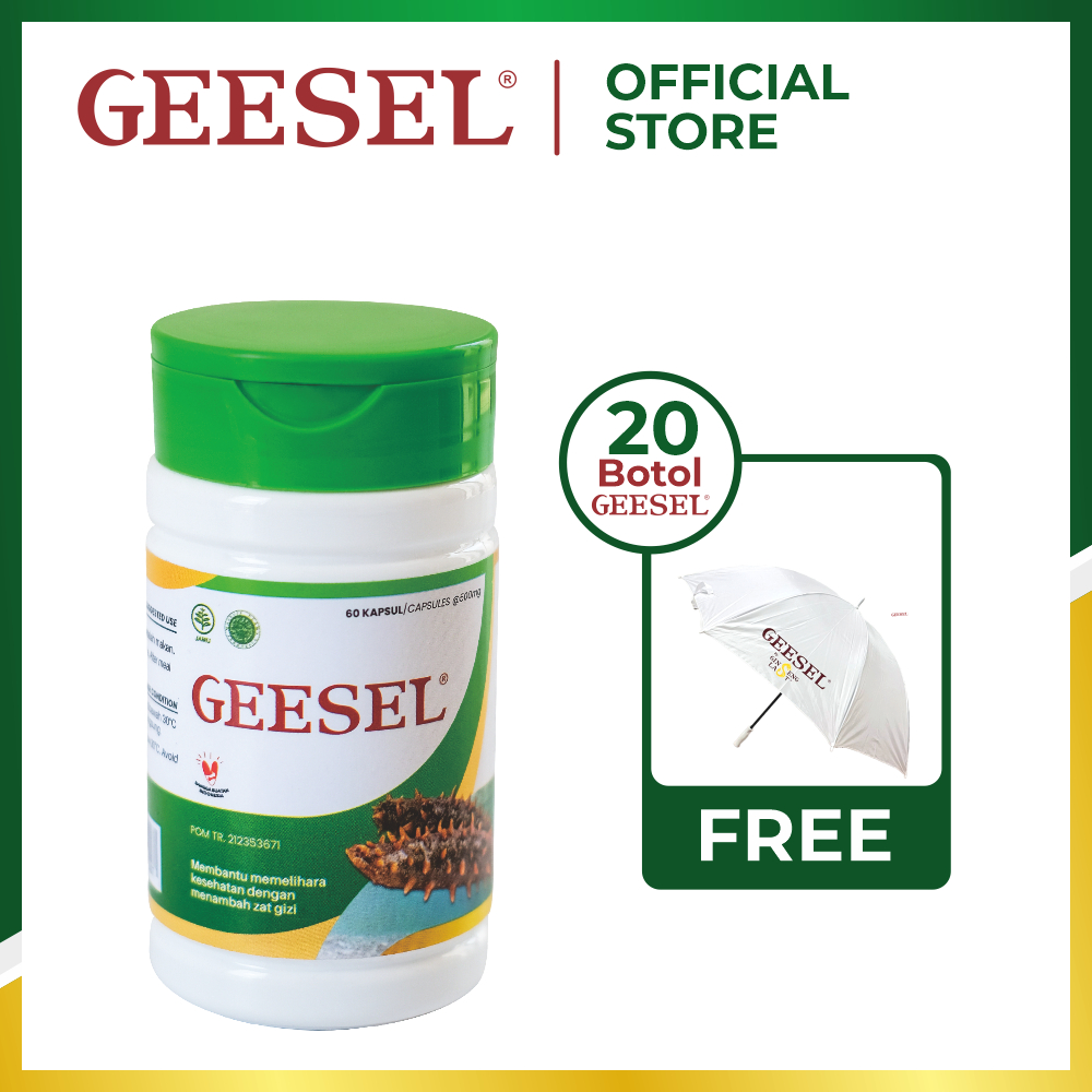 GEESEL Superfood Teripang @60 Kapsul Paket 20 + Free Payung Golf