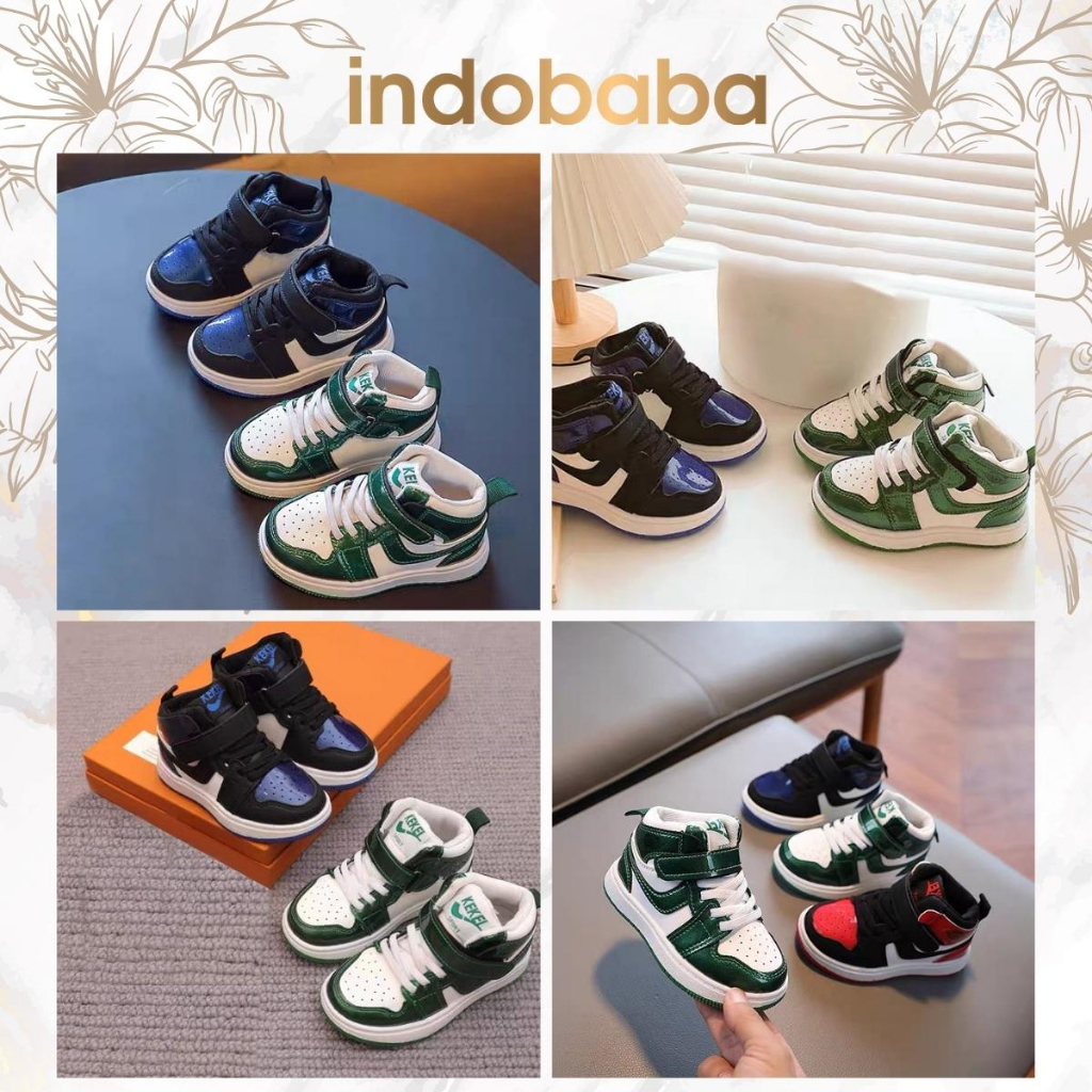 indobaba Sepatu Anak Perempuan Sneakers Anak Import Sport Glossy 1-5 Tahun S135