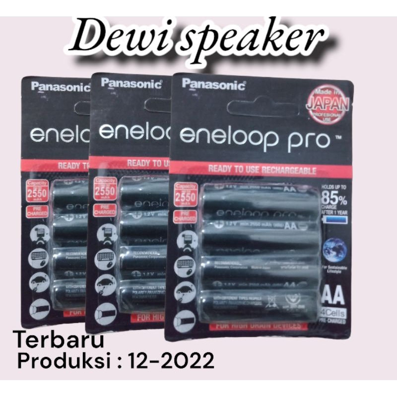 Baterai Isi Ulang Rechargeable Panasoniic Eneloop Pro AA A2 2550mAh Batere Battery Cas Charge 2250