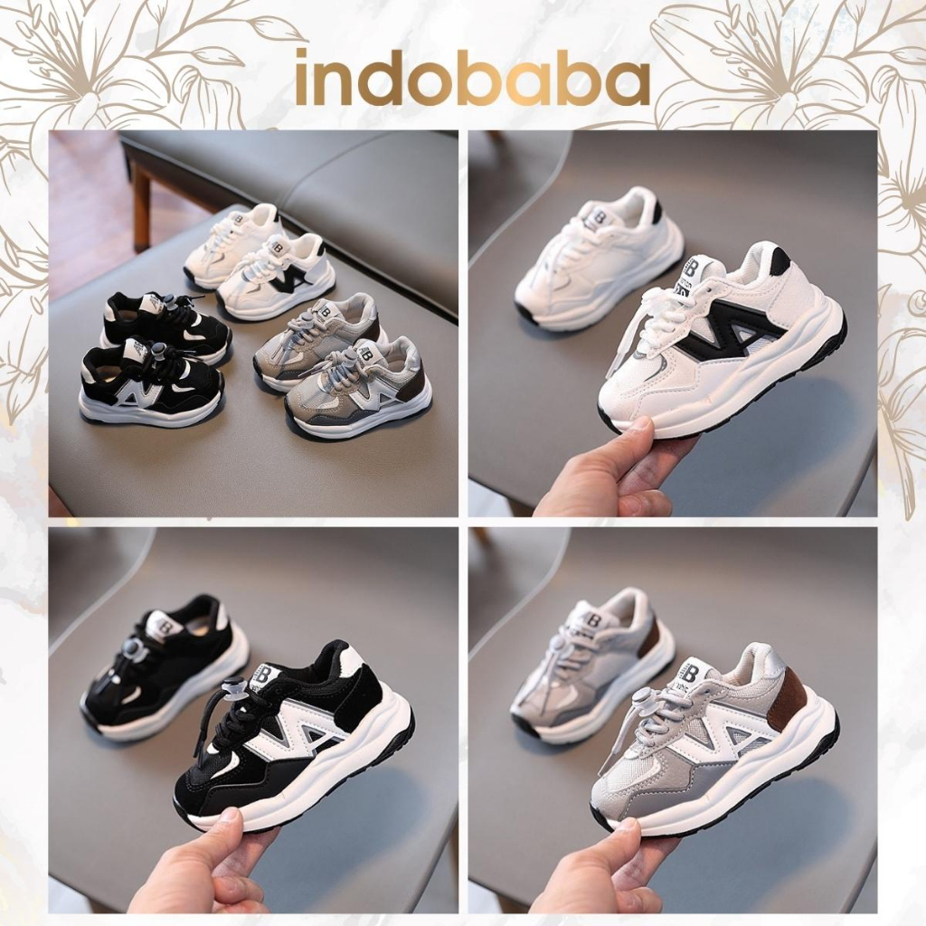 indobaba Sepatu Anak Perempuan Sneakers Anak Import Fashion 1-5 Tahun S155