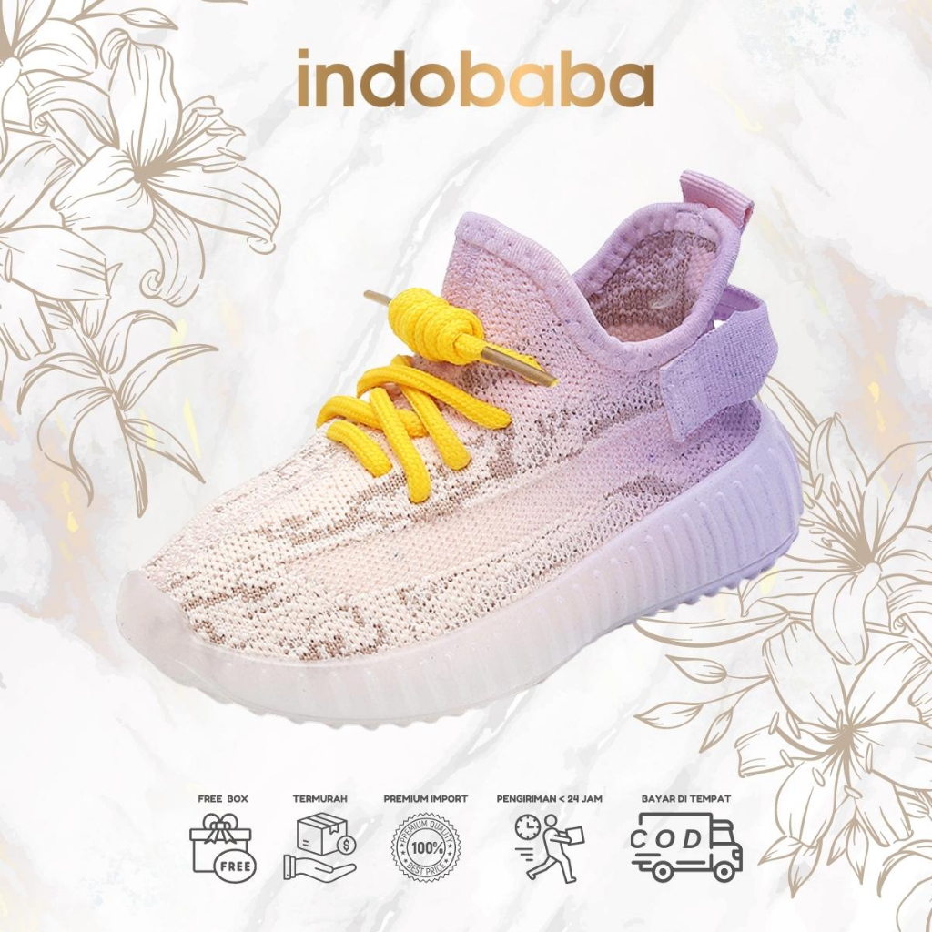 indobaba Sepatu Anak Perempuan Sneakers Anak Import Slip On Casual 1-5 Tahun S157