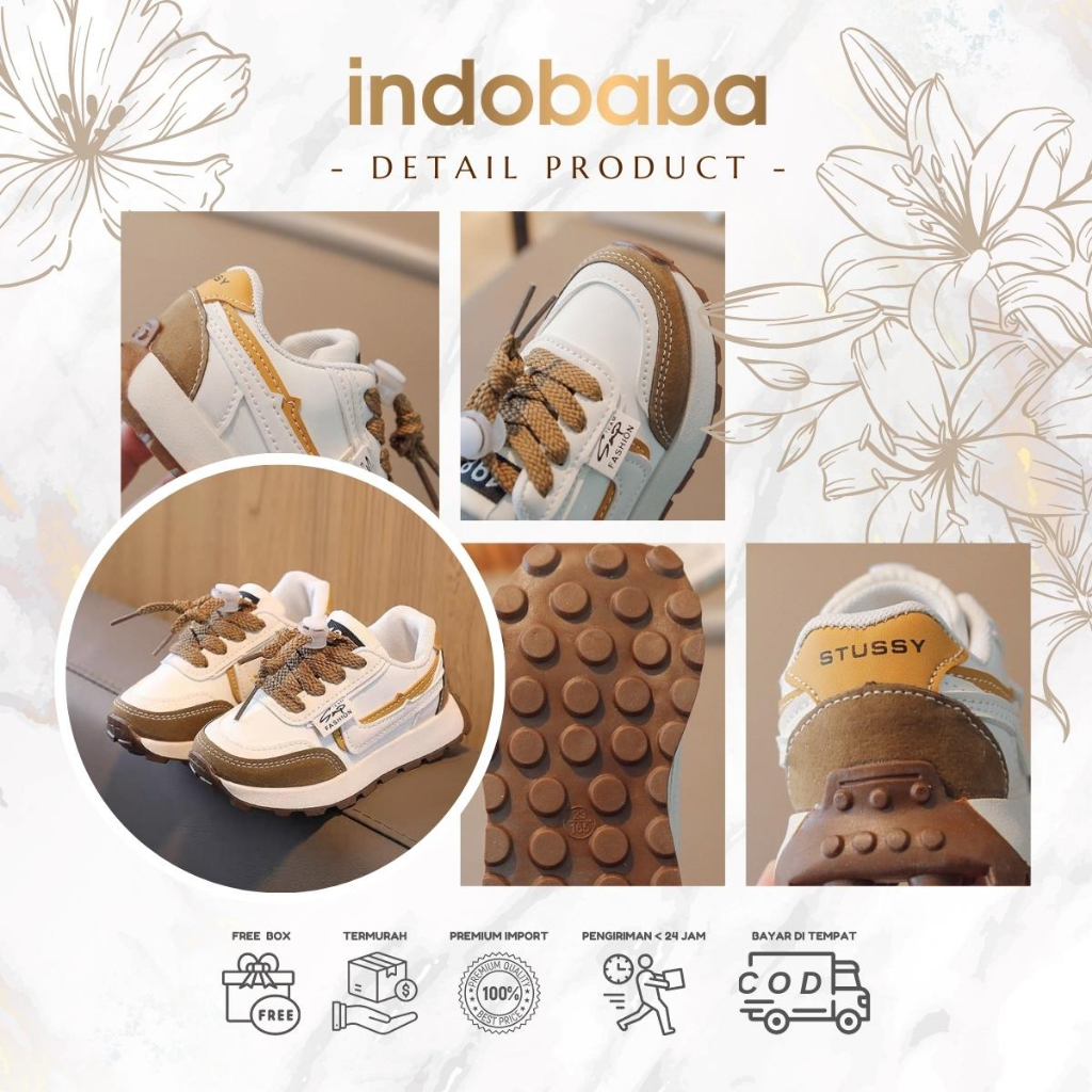 ✅INDOBABA✅ Sepatu Anak Perempuan Import Sneaker Anak Laki laki Import Usia 1 2 3 4 5 Tahun #881598