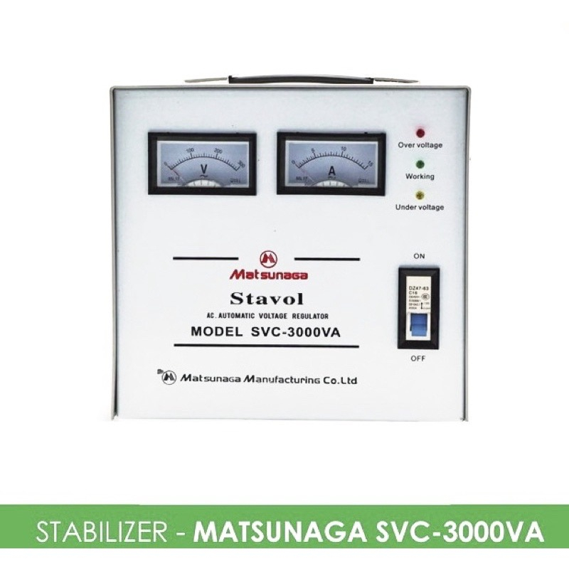 Stabilizer Stavol Matsunaga SVC-3000VA 3000W 3000 Watt Mesin Stabiliser Penstabil Listrik Soft Start Ac Automatic Voltage Regulator