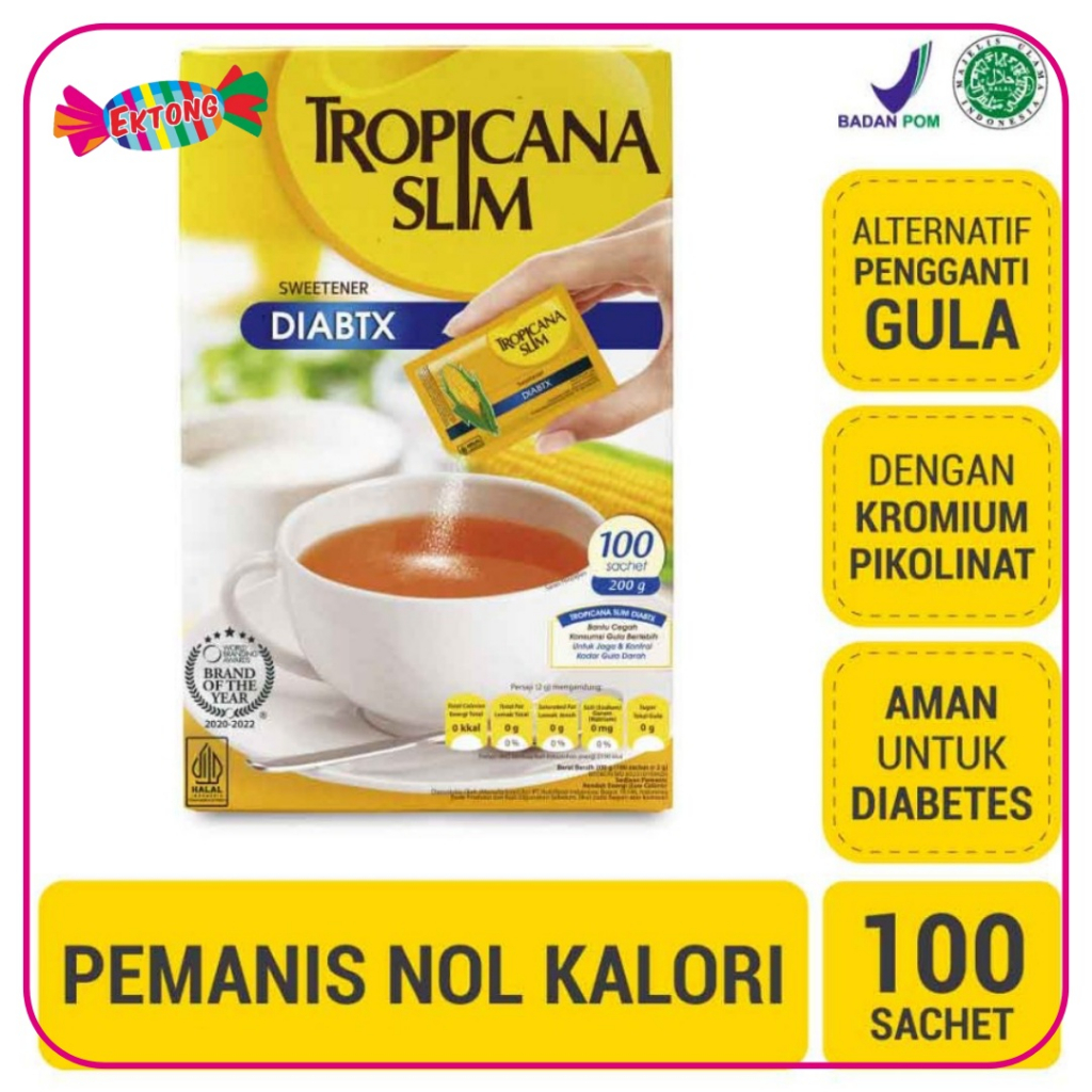 

Tropicana Slim Sweetener Diabetic DIABTX (100 Sachet)