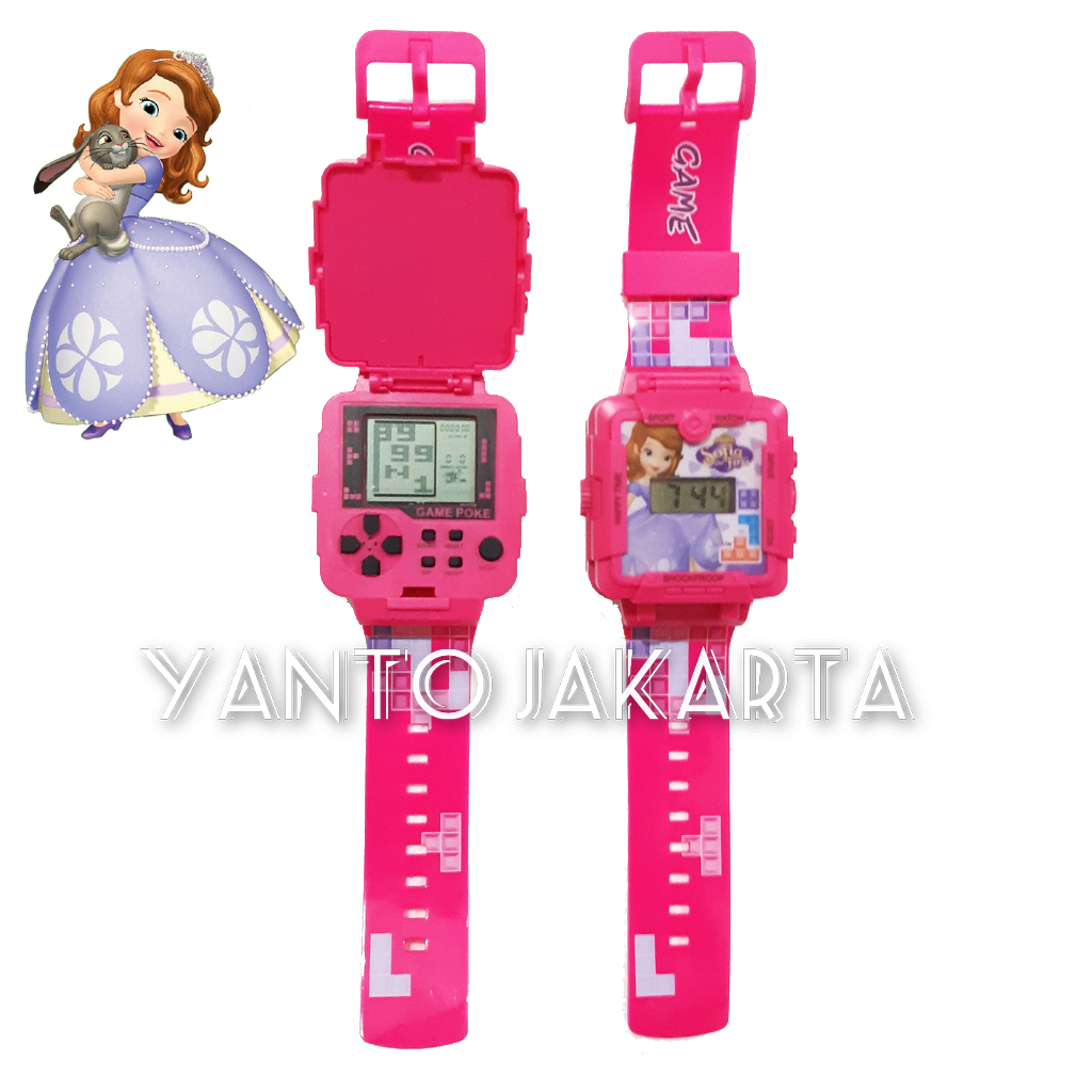 JAM TANGAN ANAK PEREMPUAN KARAKTER SOFIA GAME TETRIS