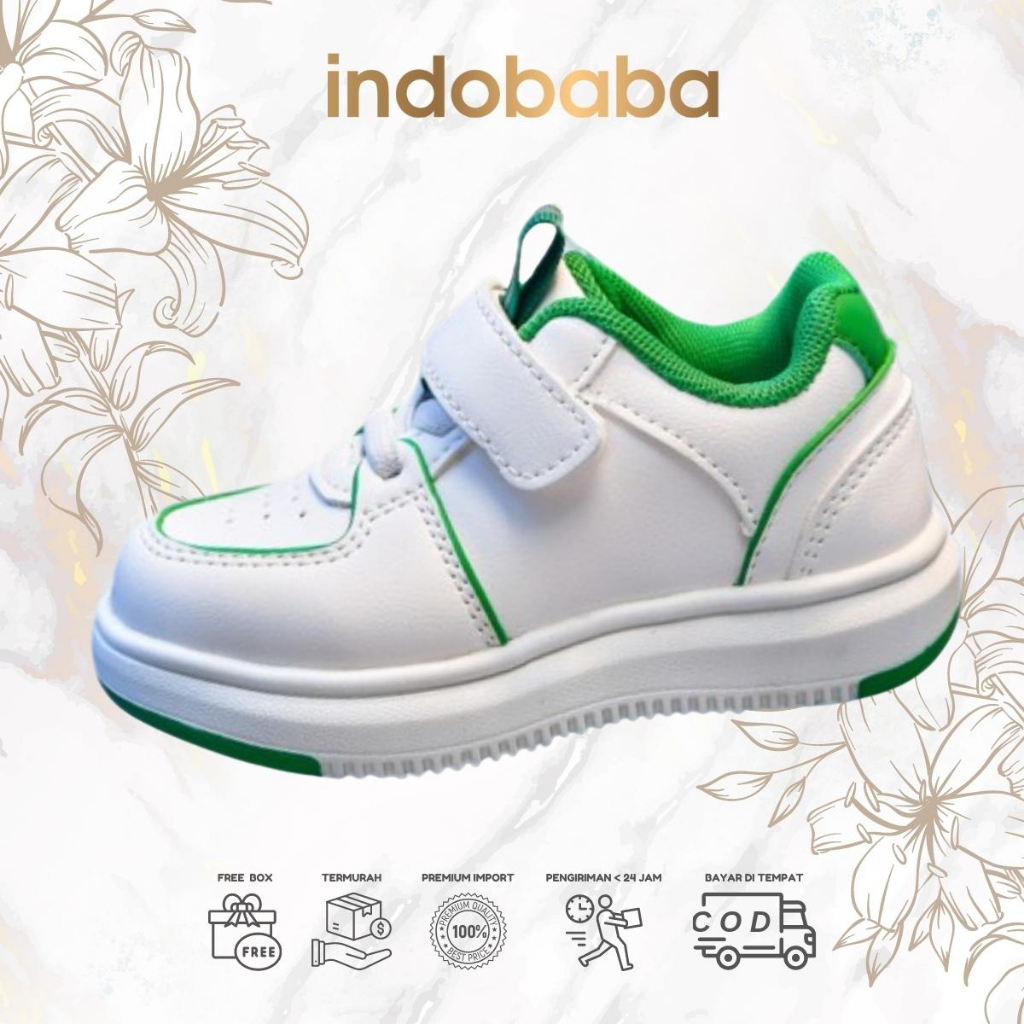 indobaba Sepatu Anak Perempuan Sneakers Anak Import Sintetis Casual Premium 1-5 Tahun S167