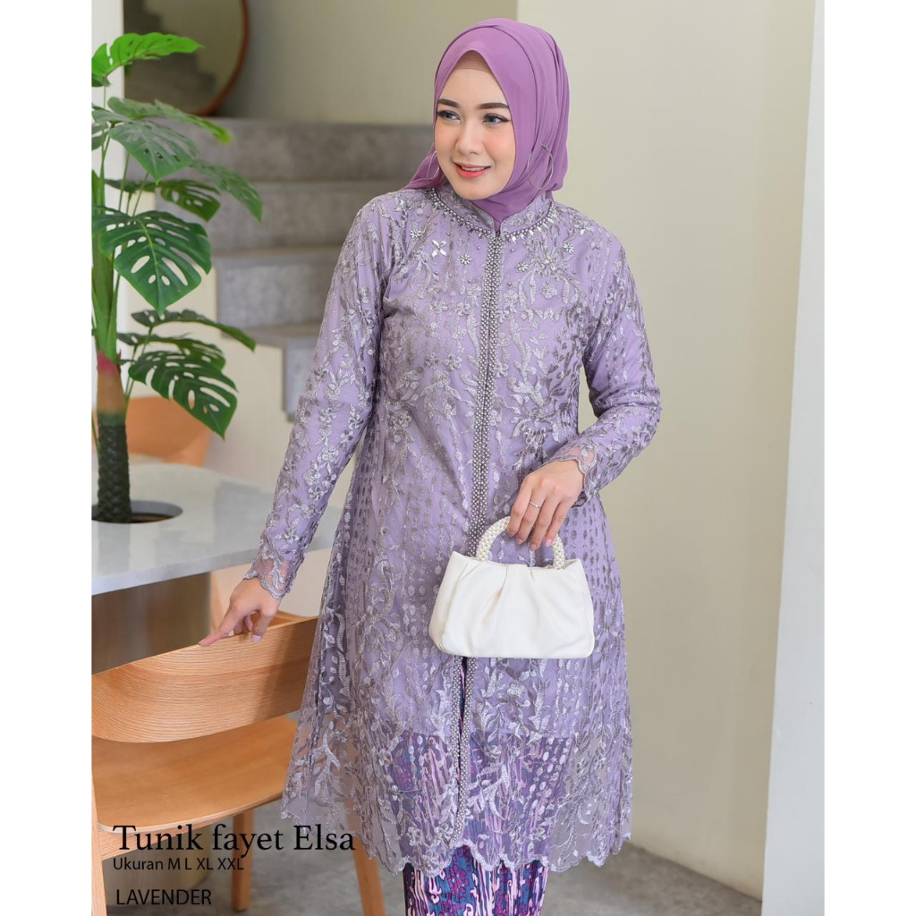 Kebaya kurung tunik payet salsa Kebaya modern Baju outfit pesta pernikahan lamaran wisuda dan kondangan Kebaya brukat jumbo modis dan cantik