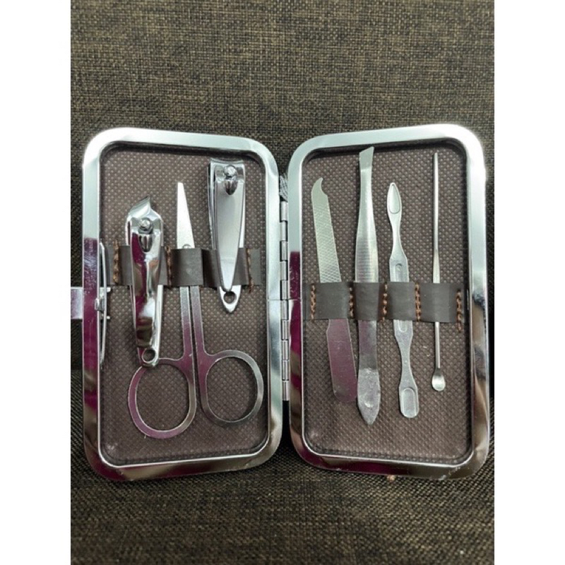 1 set alat gunting kuku / 7 pcs alat manicure padicure / alat perawatan kuku portable