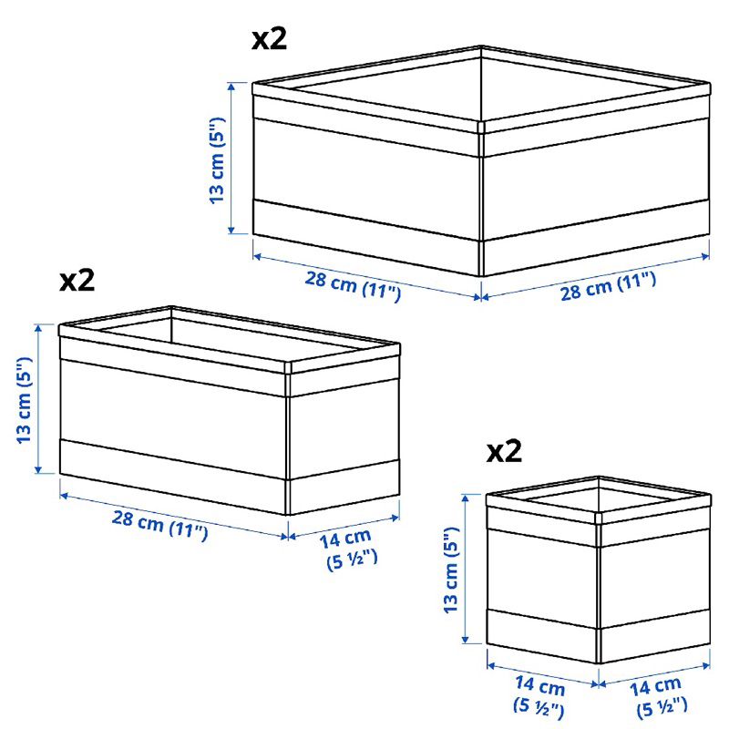 Kotak penyimpanan isi 6 pcs