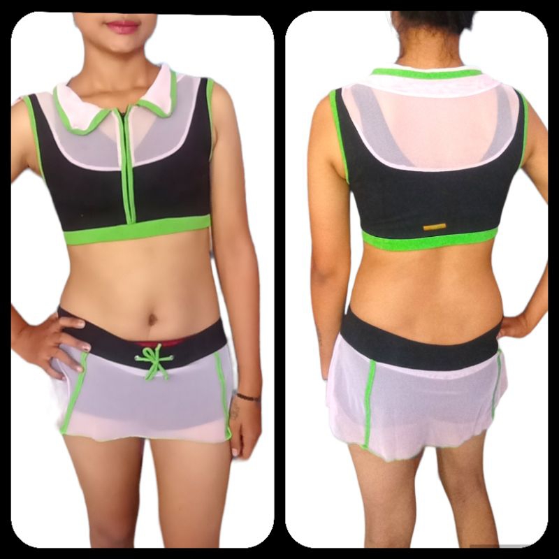 set stelan seksi sexy dugem baju pendek baju seksi senam indor senam wanita pakaian wanita zumba