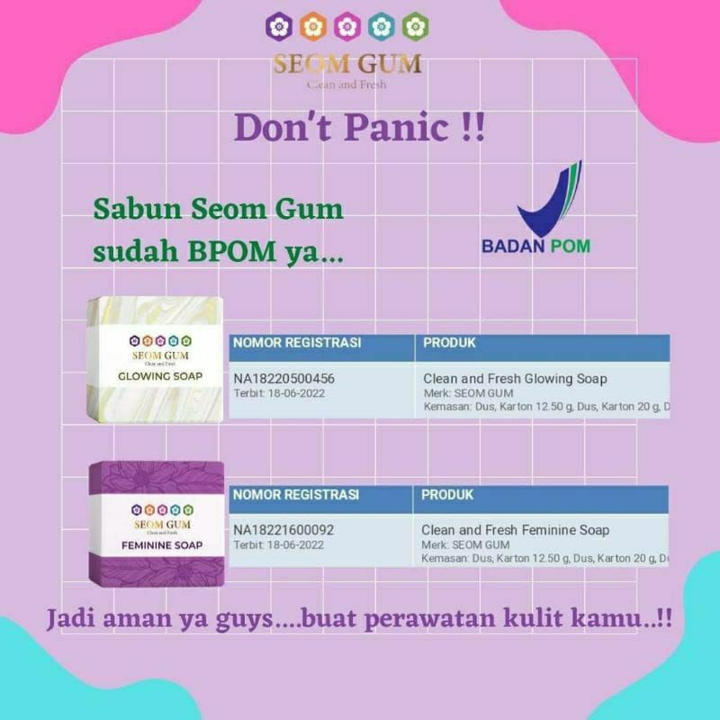 murah!! sabun seom gum original sabun glowing sabun feminine bpom original