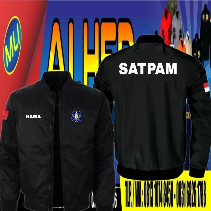 jaket bomber satpam full bordir jaket satpam jaket bomber gada Pratama jaket gada Pratama jaket satp