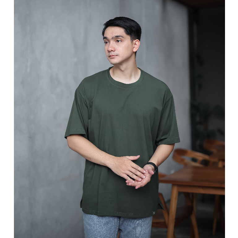 SANVANINA Kaos Polos Oversize Hijau Army | Cooper Oversized Tee Shirt Army Green | OT-01G