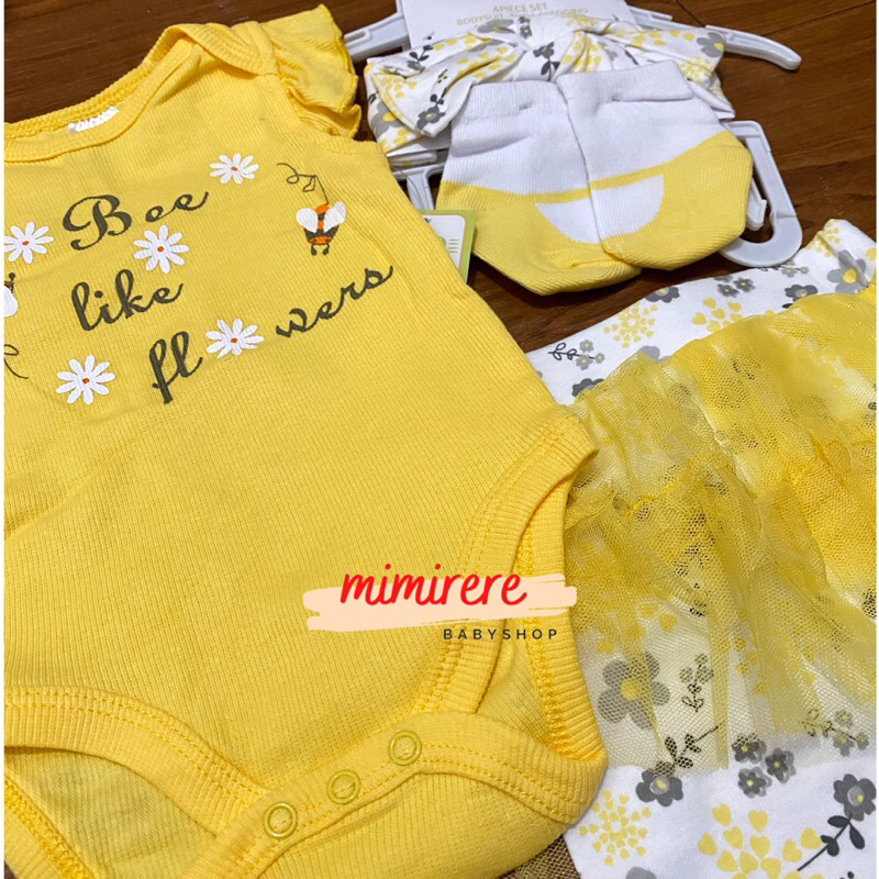 4in1 set Jumpsuit Legging Tutu Cotton Rib | Jumper Set Bayi PL Baby Mimirere