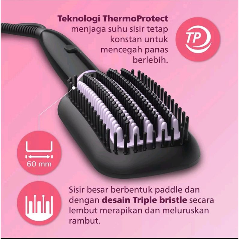 Philips Heated Straightening BHH880/00 Pelurus Rambut Natural