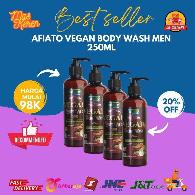 SABUN MANDI CAIR Afiato Vegan Body Wash Men 100ml & 250ml
