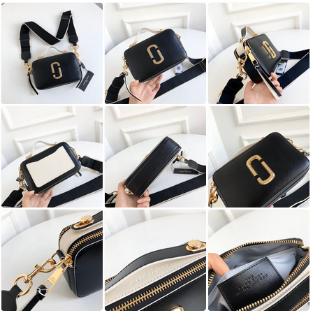 M-J 106610 9669  4664  Large Marc Jacobs Mojie 2023 Cowhide 3D Metal Logo Versatile Camera Bag Women's Bag Sure Shot Clean Shoulder Bag Crossbody Bag Handbag Camera Bag  xjb
