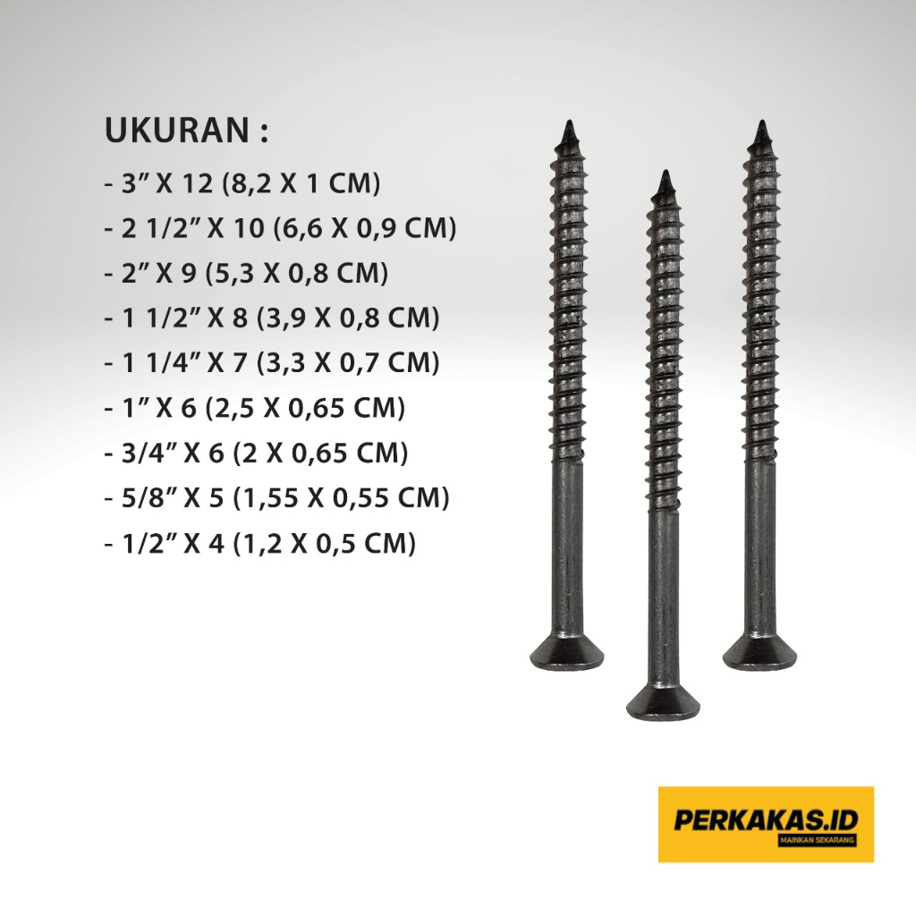 Skrup Kayu CHW Wood Screw Ukuran Besar