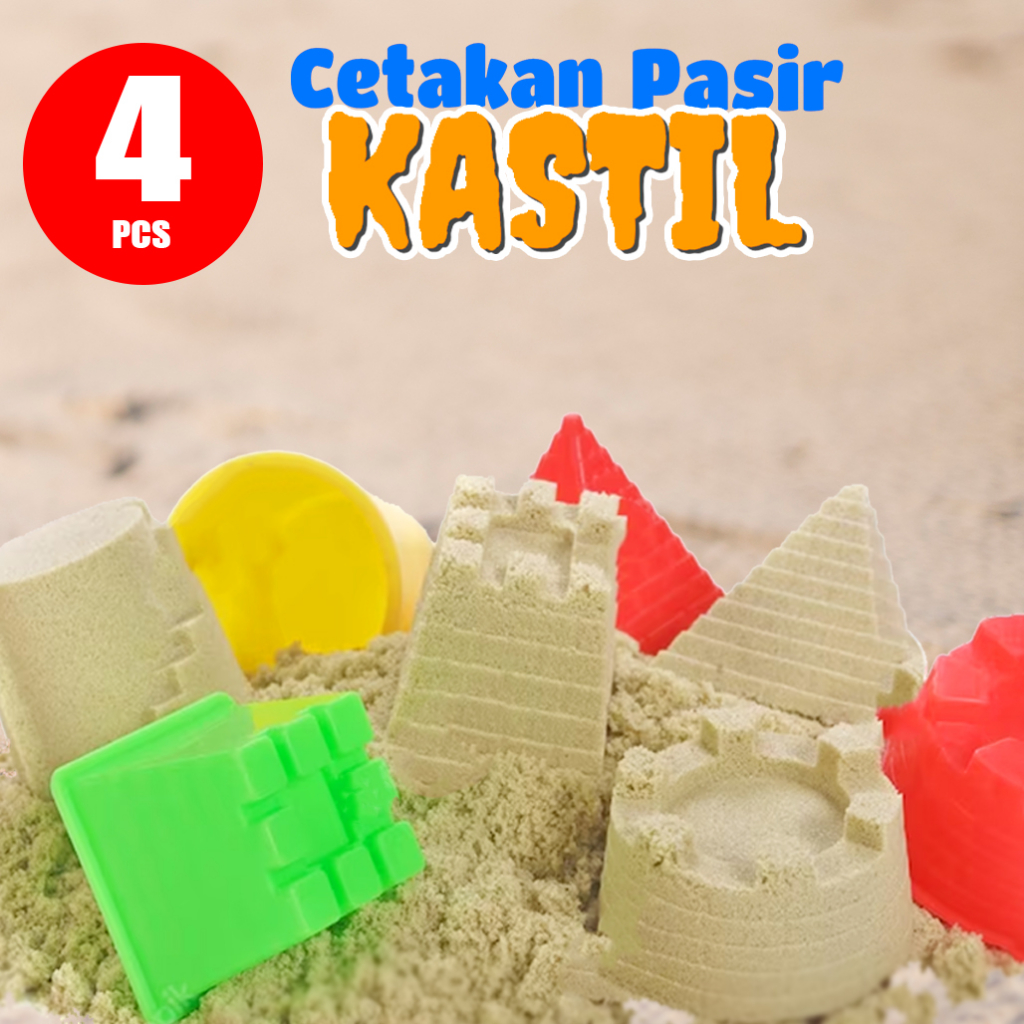 Cetakan Pasir Kinetik Model Kastil  Istana Castles Bangunan Isi 4pcs