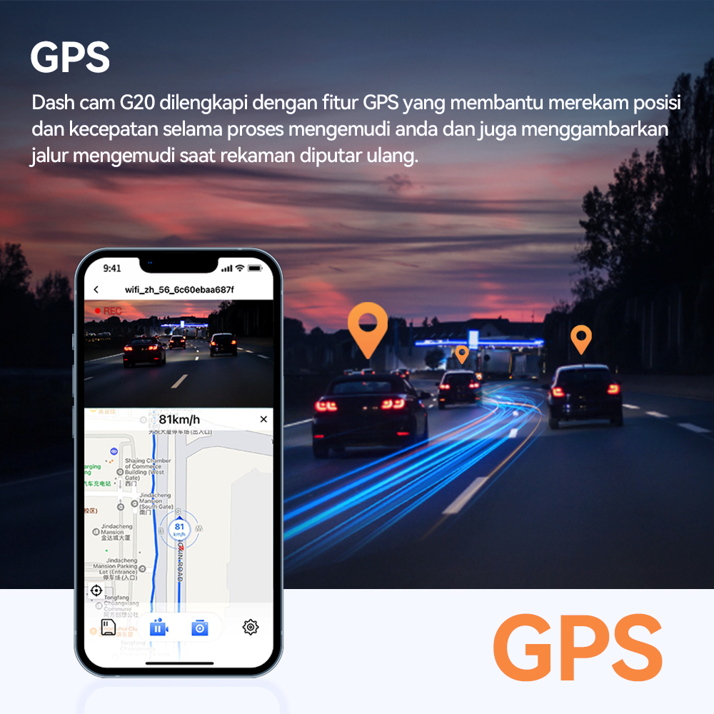 (Exclusive) Mobeo Car WifiDashcam G20 1440P Support G sensor/ Night Vision APP Control
