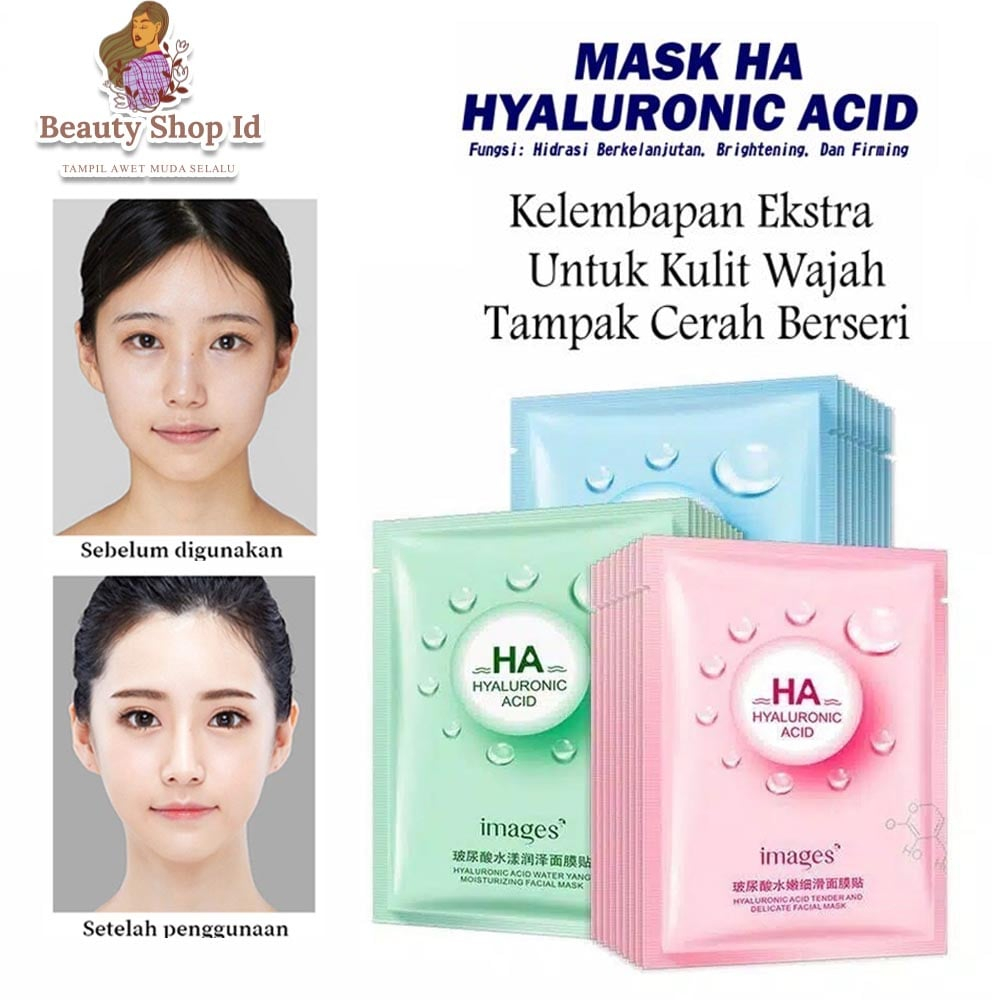 Images HA Hyaluronic Acid Facial Sheet Masker Wajah Moisturizing Pelembab Wajah