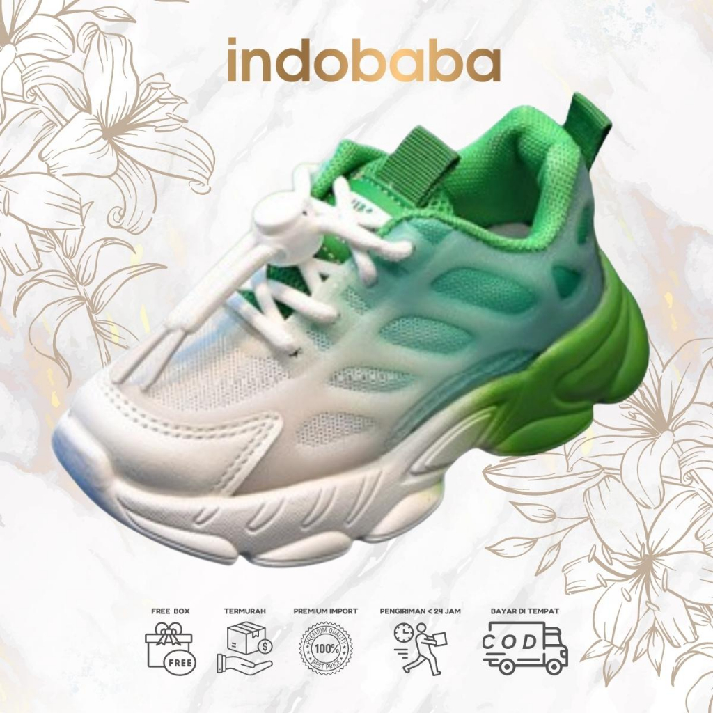 indobaba Sepatu Anak Perempuan Sneakers Anak Cooler Collection Import Size 21-25 S130