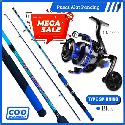 Paket Set Joran Pancing MA One Spinning JB001 1.50M 1.65M 1.80M Reel Pancing Series DM1000 Spinning Rod Sudah Termasuk Senar Pancing1 Paket Joran Pancing Spinning J1.20m / 1.35m / 1.50m Reel Pancing Series BH200 Spinning Rod Sudah Termasuk Senar Pancing