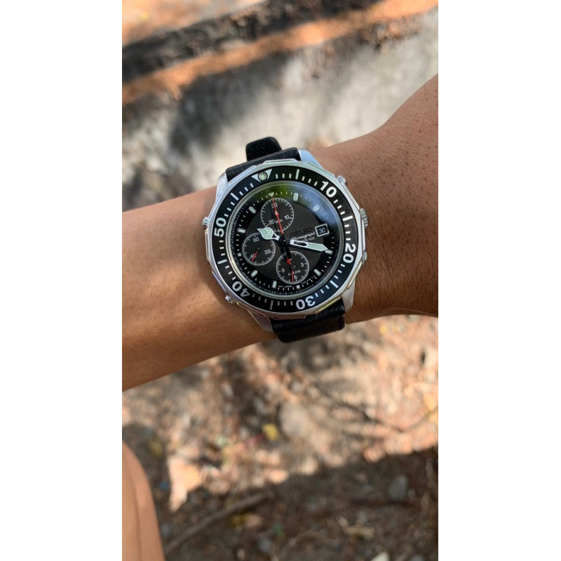 MURAH JAM TANGAN SEIKO 7T32 SPORT 100 DIVER CHRONOGRAPH ORIGINAL QUARTZ
