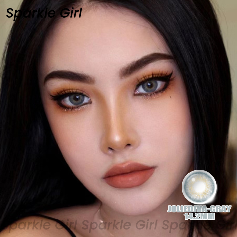 Softlens JOLIEDIVA 1pasang Soft Softlen Contact Lens Big Eye 14.2mm Gray Warna Soflent Soflen