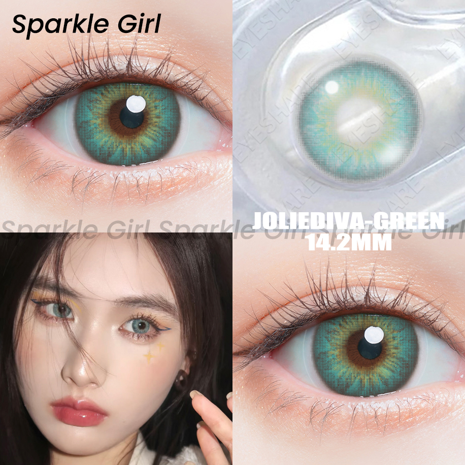 Softlens JOLIEDIVA 1pasang Soft Softlen Contact Lens Big Eye 14.2mm Gray Warna Soflent Soflen