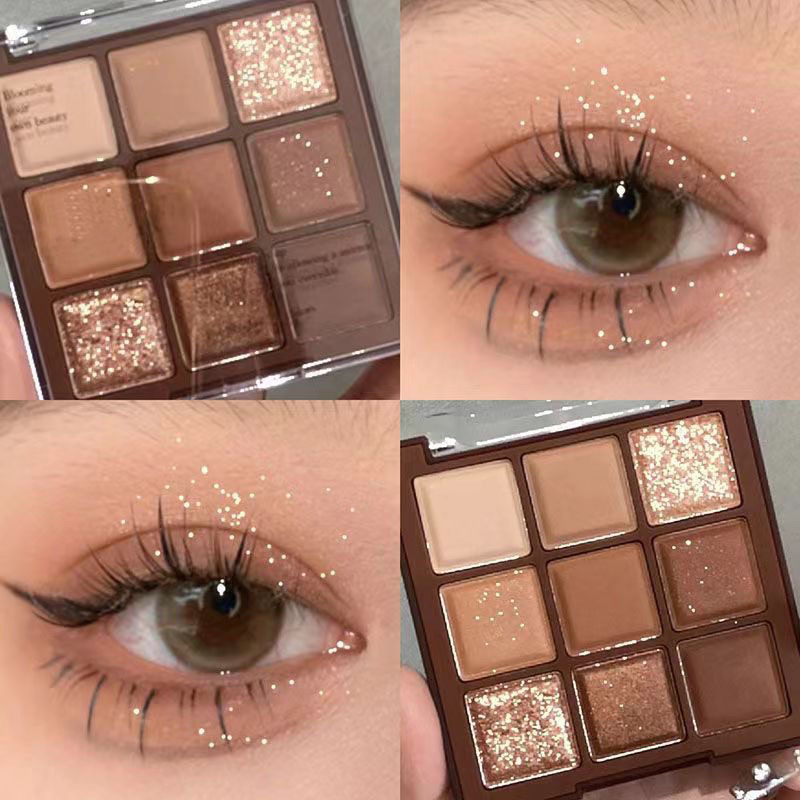 Matte Glitter Eyeshadow Pallete 9 Warna / Brown tone / Nude Color