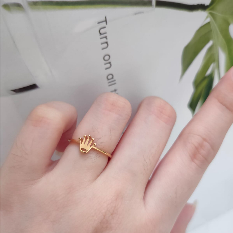 Cincin roxe mahkota emas asli emas kuning 6K cincin rolex CCN0144