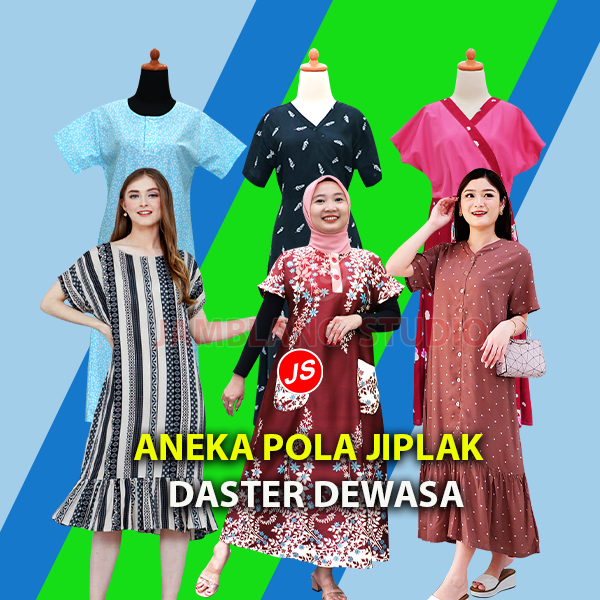 Jamblang Studio Pola Jiplak Daster Dewasa Ruffle S-XXL Bahan Vinyl