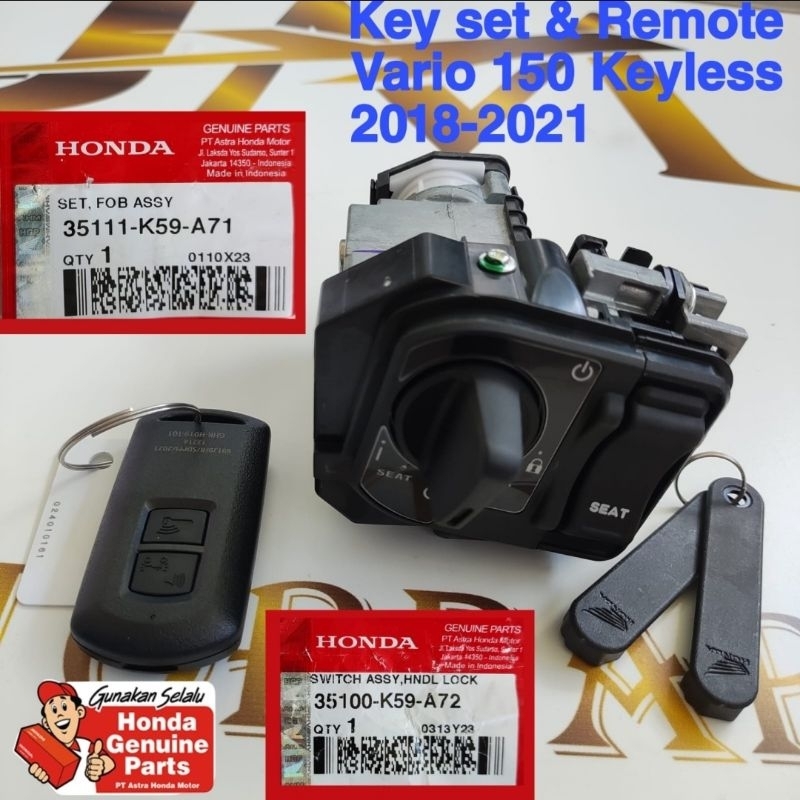Kontak Assy Kunci Kontak Assy Key Set Sama Remote Vario 150 FI Led Ori Honda AHM