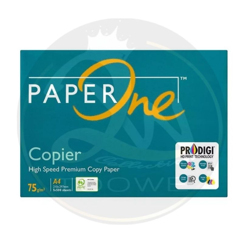 

A4 PAPER ONE kertas print 75Gsm (1rim=500 lembar) / kertas HVS / kertas print