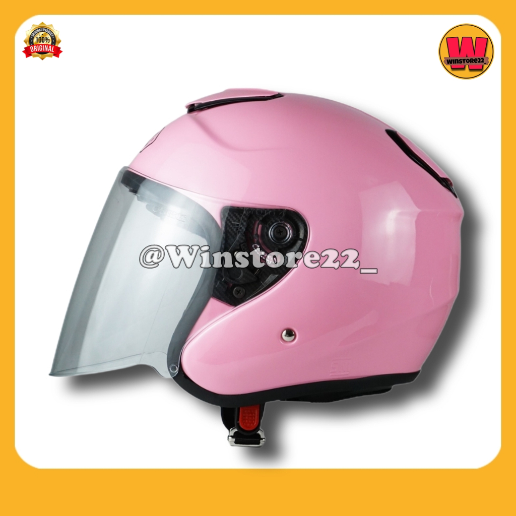 Helm Sepeda Motor Half Face Priest Kyoto Solid Whitte Black Pink Gorilla Glossy & Doff Paket Ganteng