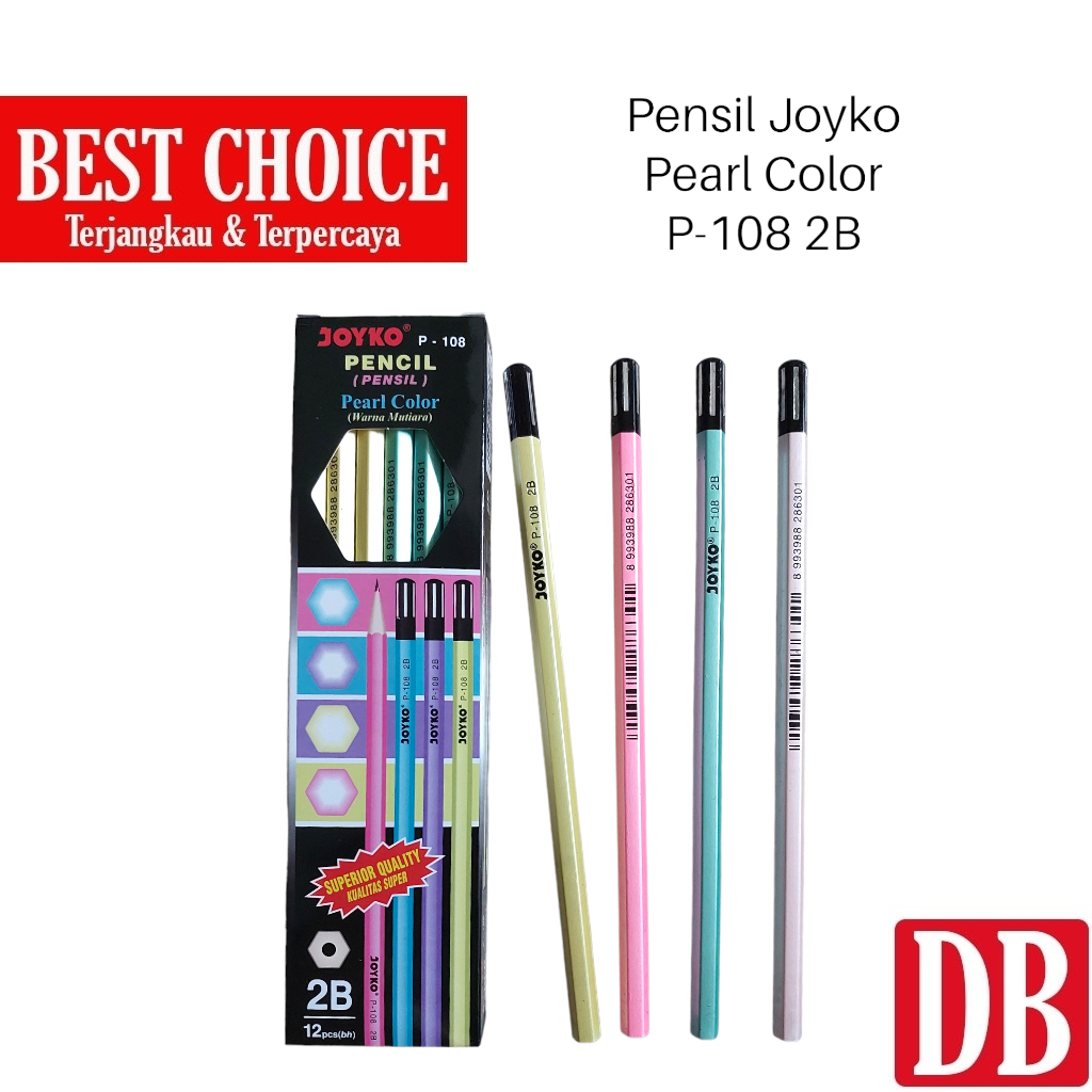 

Pensil 2B / Pensil Tulis Pearl Color Joyko P-108 2B (12pcs)