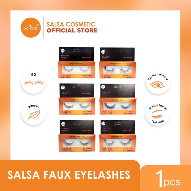 【Official Outlet】SALSA Faux Eyelashes Bulu Mata Palsu Korea Jepang Natural Fake Eyelash Extension Ringan Lembut Bervolume Daily Hitam Pekat Awet Tahan Lama Viral BPOM