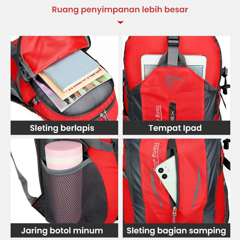 HIGHLAND Tas Ransel Pria Anti Air Backpack Cowok Waterproof Tas Ransel Sekolah Unisex Tas Kuliah Laki Tas Punggung Kerja Traveling IMPORT TR106