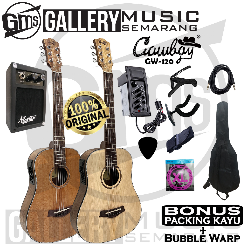 ORIGINAL!!! Gitar Akustik Elektrik ¾ Import Merk Cowboy Equalizer 7545r GW-120 NA GW 120NS 3/4 3per4