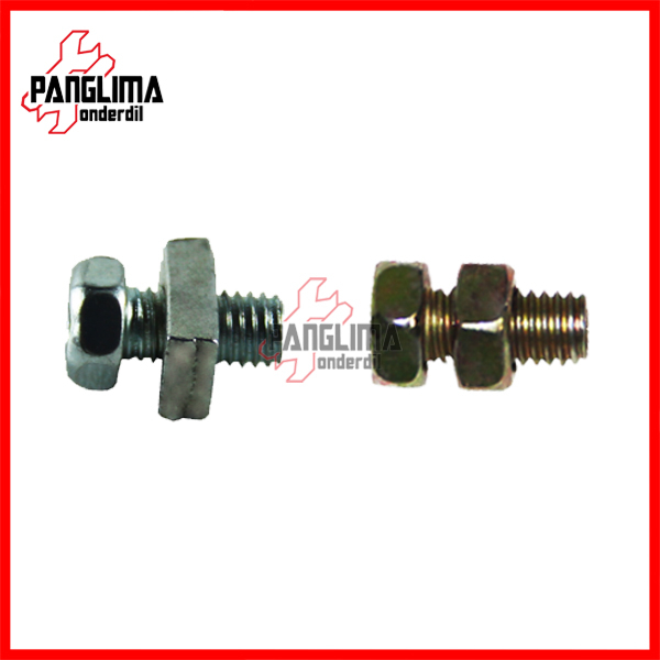 Baut Accu M5 x 10 mm Universal Kering Basah untuk Semua Jenis Motor 5 x 10 5 x 10mm Baud Mur Kotak Bolt Aki Acu Bulat Bulet  5x10