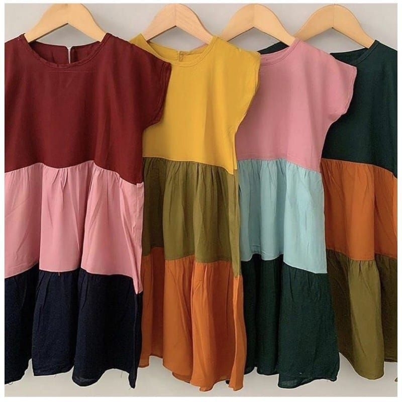 DASTER BAJU PELANGI Anak perempuan 1-6tahun baju santai murah