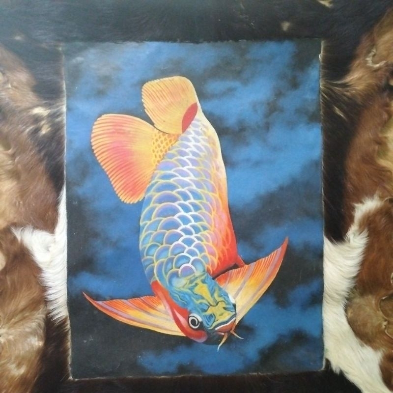 lukisan ikan arwana
